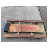 Wooden Platform Dolly with Side Rails and Cushioned End Pad - Jumper Cables Included