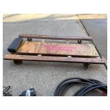 Wooden Platform Dolly with Side Rails and Cushioned End Pad - Jumper Cables Included