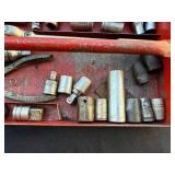 Vintage Socket Set in Red Toolbox - Wrenches, Pliers & Sockets