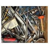 Box of Assorted Hand Tools & Hardware - Pliers, Drill Bits, Files, Wrenches