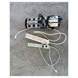Power Distribution Tower & 2 White Power Strips (Lot of 3)