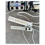 Power Distribution Tower & 2 White Power Strips (Lot of 3)