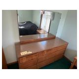 Dresser with Mirror - 6-Drawer Mid-Century Modern Wood Chest 30x40x19 HWD