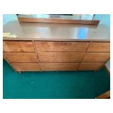 Dresser with Mirror - 6-Drawer Mid-Century Modern Wood Chest 30x40x19 HWD