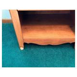 Wood Nightstand with Drawer & Open Shelf - 1-Drawer End Table, Scalloped Apron