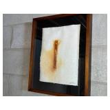 Framed White Foam Art Panel with Brown Stain Center - Wood Frame