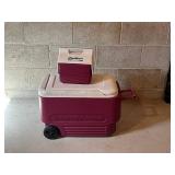 Igloo MiniMate Wheeled Cooler System - Burgundy & White Two-Piece