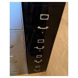 Tall Filing Cabinets - Blue Gray 66H x 17W x 24D in & Black 65H x 15W x 24D in (Lot of 2)