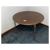Round Wood Dining Table - 40 in Diameter, Brown Finish