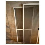 Screen Doors (Lot of 2) - White Aluminum Frame, 29.5"W x 78"H (Right) & 31"W x 75"H (Left)