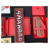 Vintage Metalworking Tap & Die Set with Drill Bits, Hex Keys & Calipers in Red Cases