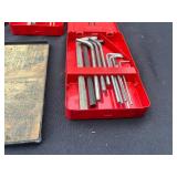 Vintage Metalworking Tap & Die Set with Drill Bits, Hex Keys & Calipers in Red Cases
