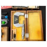 Snap-On Wrench Set, Brown & Sharpe Micrometers, Central Tool Co Caliper - Vintage Tools