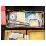 Snap-On Wrench Set, Brown & Sharpe Micrometers, Central Tool Co Caliper - Vintage Tools