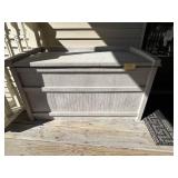 Suncast Outdoor Deck Box - Gray Resin Storage Chest, Large Capacity