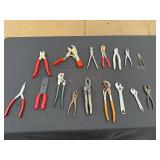 Assorted Pliers & Hand Tools - Locking Pliers, Needle-Nose, Diagonal Cutters, Wrenches