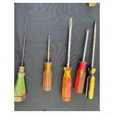 Assorted Screwdrivers - Mixed Flathead & Phillips, Used Workshop Tools