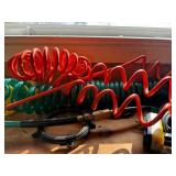 Coiled Air Hoses (Lot of 3) - Red, Yellow & Green Spiral Hoses with Connectors