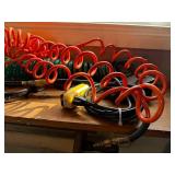 Coiled Air Hoses (Lot of 3) - Red, Yellow & Green Spiral Hoses with Connectors