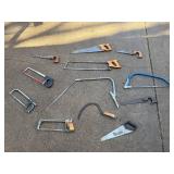 Assorted Saws - Hand, Frame, Hacksaw, Coping & Bow Saw Set