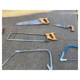 Assorted Saws - Hand, Frame, Hacksaw, Coping & Bow Saw Set