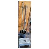 Really Cool 1970s Spain Souvenir Decorative Sword with Ornate Floral Hilt - Plus Metal Rods in Bucket