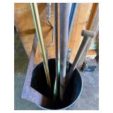 Really Cool 1970s Spain Souvenir Decorative Sword with Ornate Floral Hilt - Plus Metal Rods in Bucket