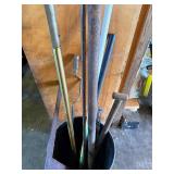 Really Cool 1970s Spain Souvenir Decorative Sword with Ornate Floral Hilt - Plus Metal Rods in Bucket