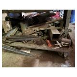 Assorted Hardware Fasteners - Screws, Nuts, Bolts & Washers in Metal Bin Rack