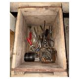 Hand Tools in Wooden Crate - Assorted Vintage Workshop Tools