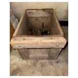 Hand Tools in Wooden Crate - Assorted Vintage Workshop Tools