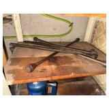 Vintage Workshop Tools & Hardware on Shelf - Grinding Wheel, Fire Extinguisher, ZEP Cleaner