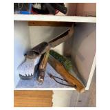 Assorted Hand Tools & Brushes - White 3-Tier Shelf