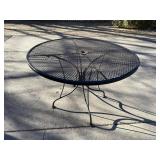 Patio Table - Round Metal Mesh with Umbrella Hole - 42 in Diameter