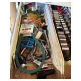 Socket Set with Hand Tools in Wood Tool Drawer - Automotive Shop Hardware