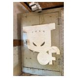 Heavy-Duty Steel Storage Cabinet with Locking Door - 2 Shelves, Garage Workshop - contents included