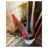 Assorted Metal Scrap Pieces in Bucket - Angles, Tubing & Flat Bar