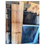 Window Screens & White Framed Window with Wood Planks - Assorted Hardware