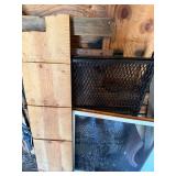 Window Screens & White Framed Window with Wood Planks - Assorted Hardware