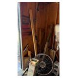 Vintage 26-In Bicycle Wheel with Steel Rim and Hub & Misc Garage Items