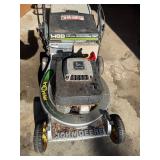 vintage John Deere 14SB walk-behind lawn mower.