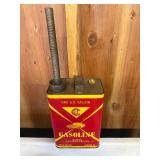 vintage "Stancan" brand one-gallon gasoline can was manufactured by the Jayes Can Co. in Chicago, Illinois