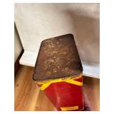 vintage "Stancan" brand one-gallon gasoline can was manufactured by the Jayes Can Co. in Chicago, Illinois