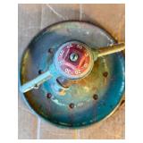 Vintage Rain King lawn sprinkler from the 1920s through the 1950s, manufactured by the Chicago Flexible Shaft Company.