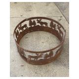 Decorative Iron Fire Pit Ring – Outdoor Yard & Patio Feature
