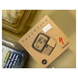 Various garage lot:  jumper cables , dock line , wall lamp , window winder ect