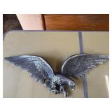vintage cast metal or aluminum American bald eagle wall plaque