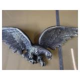vintage cast metal or aluminum American bald eagle wall plaque