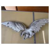 vintage cast metal or aluminum American bald eagle wall plaque