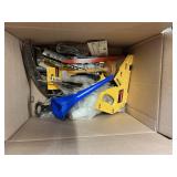 Large Mixed Tool Lot – Hand Tools, Socket Set, Staple Gun, Drain Auger & More